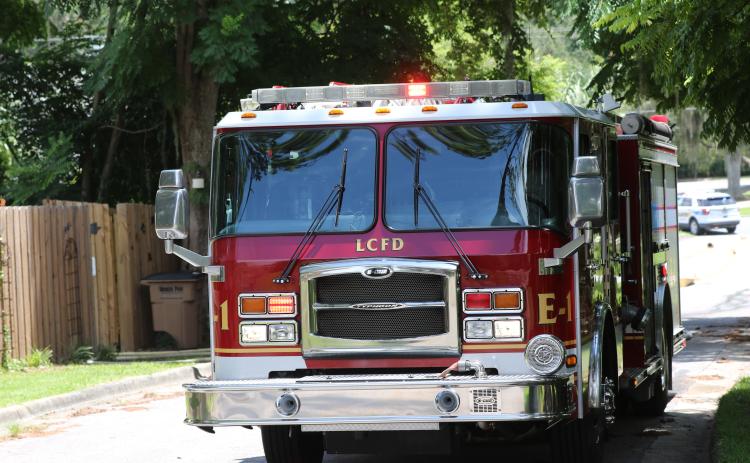 The Lake City Fire Department quickly extinguished a fire in a backyard shed at a SW Clements Place residence Monday afternoon. (JAMIE WACHTER/Lake City Reporter)
