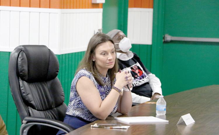 Nikki Fried, who was running for governor, listens to Columbia County residents during a ‘Summer Fest’ rally at Richardson Community Center in 2022. Lawrence Davis, who helped set up that event, is organizing a candidate forum day at New Mt. Pisgah AME Church on Saturday. All local candidates have been invited to attend. (FILE)