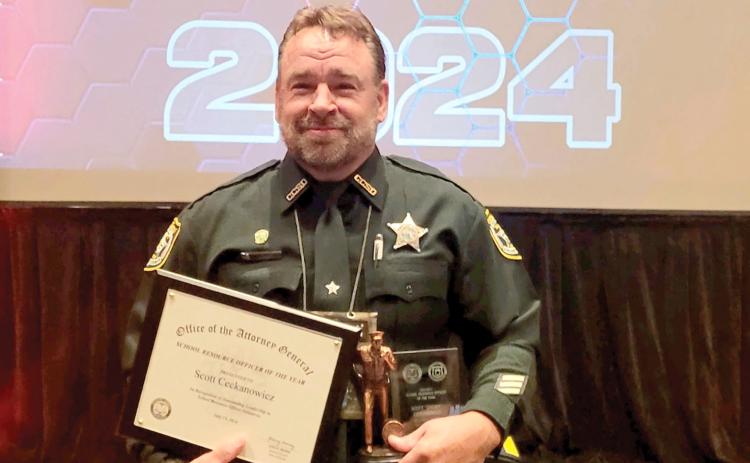 Columbia County Sheriff’s Deputy Scott Ceckanowicz, also known as Deputy Chewy, was named the state’s School Resource Officer of the Year on Monday. (COURTESY COLUMBIA COUNTY SHERIFF'S OFFICE)