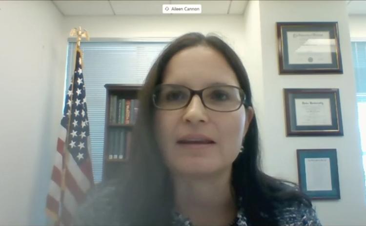 U.S. District Judge Aileen Cannon was asked Friday by lawyers representing Donald Trump to partially pause the government’s classified documents case against the former president so she can decide how the U.S. Supreme Court’s new ruling on presidential immunity might apply to the proceedings. (U.S. SENATE TELEVISION/CNP/ZUMA PRESS/TNS)