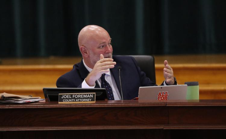 Columbia County Attorney Joel Foreman said the commissioners would need to use a joint meeting with the Lake Shore Hospital Authority to get a better understanding of what taking over its assets would mean if the authority was dissolved. (JAMIE WACHTER/Lake City Reporter)