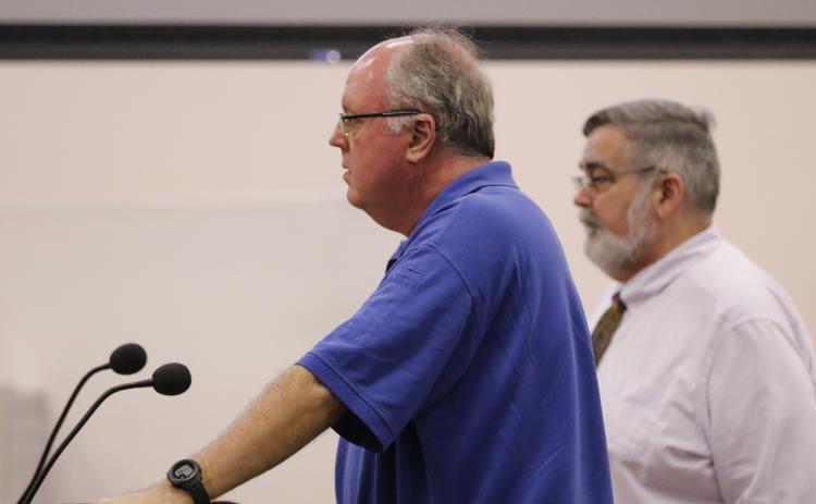 Shayne Morgan, Columbia County’s emergency management director, said he’d like to work with the commissioners on identifying potentialsupply distribution sites within each district for future storm events. (JAMIE WACHTER/Lake City Reporter)