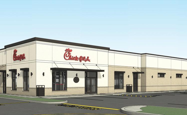 A rendering of the Chick-fil-A restaurant planned for the U.S. Highway 129 corridor north of Live Oak. Plans have been submitted for the new restaurant. (COURTESY)