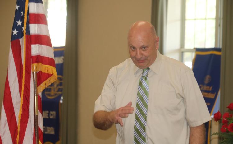 Florida Gateway College President Larry Barrett told the Lake City Kiwanis Club on Tuesday about the college’s growth, including the addition of a new bachelor’s degree program. (TONY BRITT/Lake City Reporter)