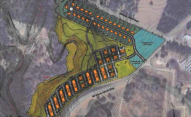 Plans for the proposed Penelope Place development at the intersection of Lake Jeffery Road and Bascom Norris Drive includes single-family homes along Lake Jeffery Road, apartments along Bascom Norris Drive and a commercial aspect as well. (COURTESY)