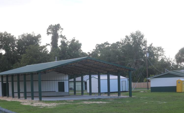 A pavillion is being added at Annie Mattox Park with the hopes of attracting additional events to the park. (TONY BRITT/Lake City Reporter)