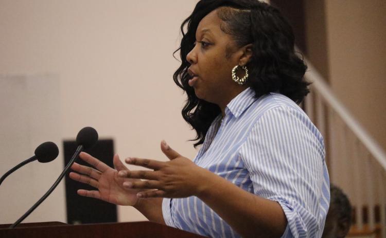 Charyll Bradley requested the County Commission not provide a rate increase for Michael Smallridge’s Lance Water System, noting issues the company has had in providing adequate service. (JAMIE WACHTER/Lake City Reporter)