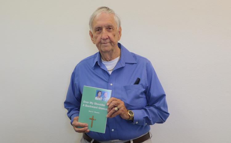 Bert Brooks’ latest book, ‘Over My Shoulder A Backward Glance,’ will be his final work. The 251-page book is Brooks’ observations over the years mixed with Biblical references tied to each story. (JAMIE WACHTER/Lake City Reporter)