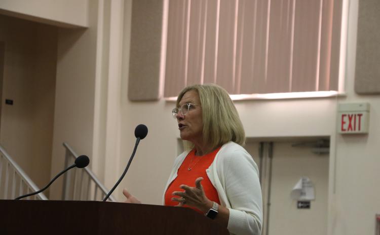 Judy Tatem, the Coordinator of Safe Schools with the Columbia County School District, said the district is ahead of the required level for mental health training for staff. (MORGAN MCMULLEN/Lake City Reporter)