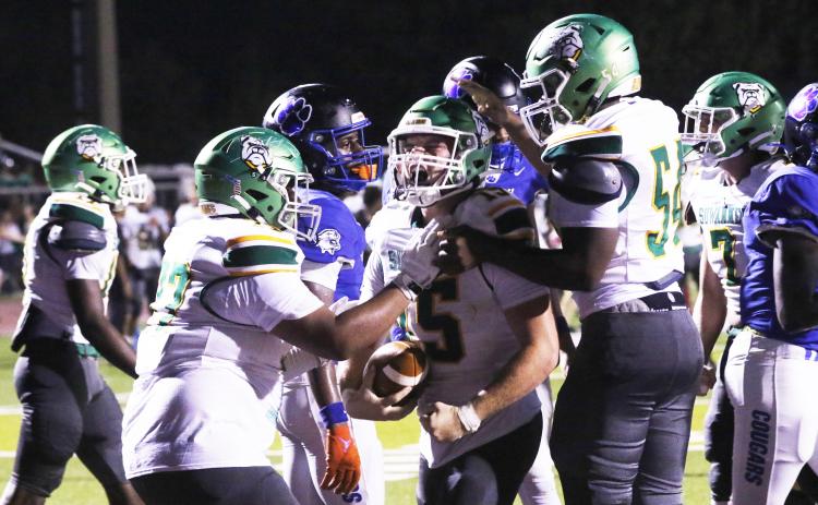 Suwannee running back Clay Starling celebrates after scoring a touchdown against Godby on Sept. 13. (JAMIE WACHTER/Lake City Reporter)