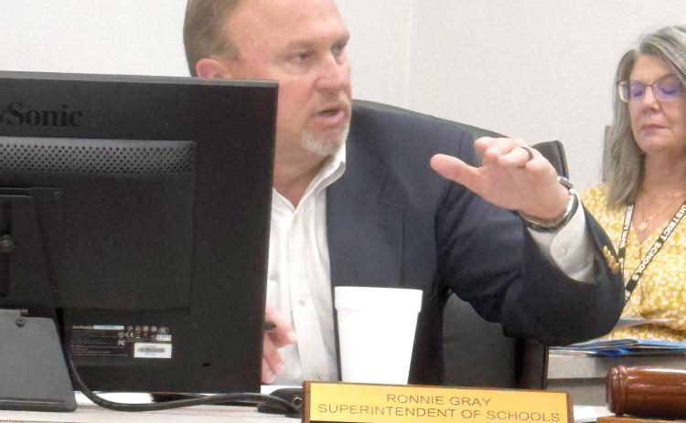 Suwannee County Superintendent Ronnie Gray speaks about the benefit to the district for joining the Florida Recovery Obligation Calculation in receiving funding during future disasters. (JAMIE WACHTER/Lake City Reporter)