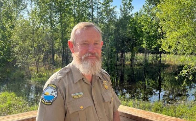 Kevin Patton, park manager of Paynes Prairie Preserve State Park and former Stephen Foster Folk Culture Center State Park manager, earned a state award for his work. (COURTESY)