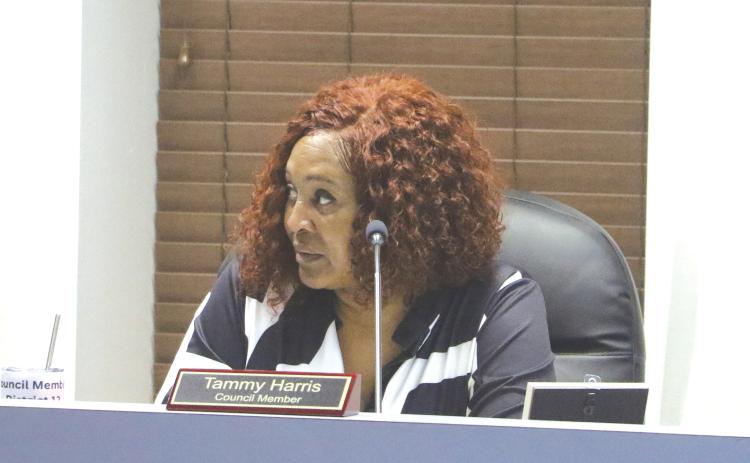 Lake City Councilwoman Tammy Harris, the lone council member to turn in an evaluation of City Manager Don Rosenthal, said she didn’t understand why anybody would fill out an evaluation and keep it for themselves. (MORGAN MCMULLEN/Lake City Reporter)