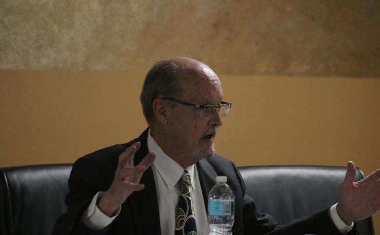Terrell Arline, a real estate and land use attorney, told the Lake Shore Hospital Authority board that he believes the LSHA is correct that its properties still hold a legal nonconforming use. (MORGAN MCMULLEN/Lake City Reporter)