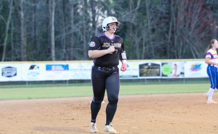 Columbia's Josie Raulerson trots to third after hitting  a home run against Bolles on Thursday. (BRENT KUYKEDALL/Lake City Reporter)