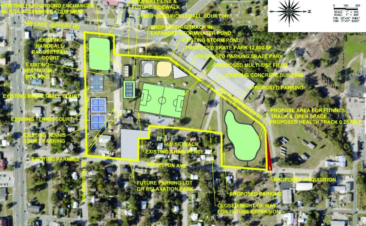 A rendering shows the city’s proposed changes to Youngs Park and Memorial Stadium. The plan calls for nearly $3.5 million in improvements over multiple phases. (COURTESY)