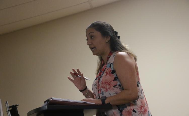 Columbia County Health Department Administrator Diana Duque talks to the Lake Shore Hospital Authority about the health department operating a primary care clinic in Lake City and Fort White. (MORGAN MCMULLEN/Lake City Reporter)