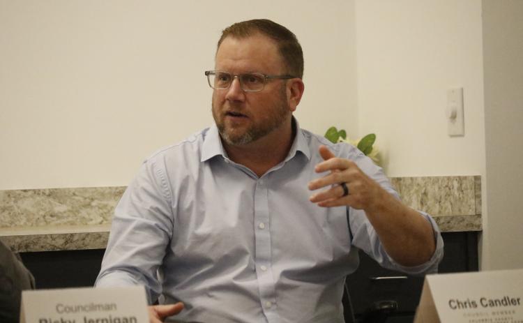 Tourist Development Council board member Chris Candler said the original plans for the Lake DeSoto and Wilson Park area included a dock or pier in addition to the amphitheater. (JAMIE WACHTER/Lake City Reporter)