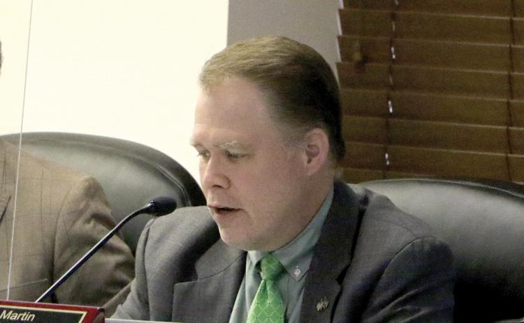 City Attorney Clay Martin speaks at a previous Lake City Council meeting. City Manager Don Rosenthal is seeking clearance to hire a full-time dedicated city attorney, instead of contracting with a firm like Gainesville-based Folds Walker where Martin works. (FILE)