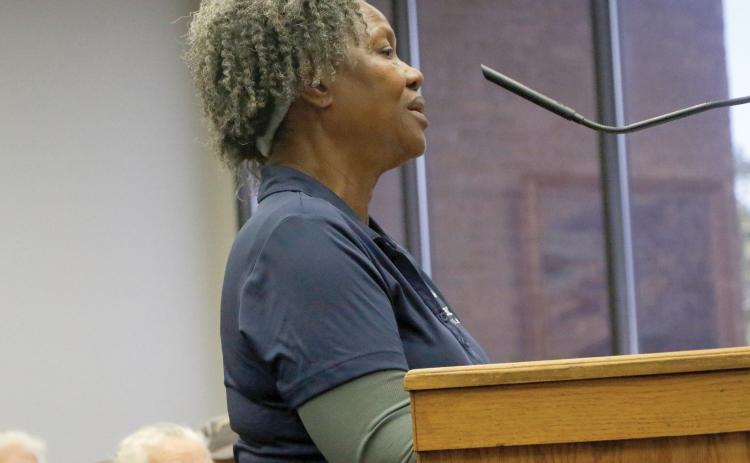 Lynda Williams, a former Live Oak councilor, urged the council to move forward with the grant application to address housing in the city. (JAMIE WACHTER/Lake City Reporter)