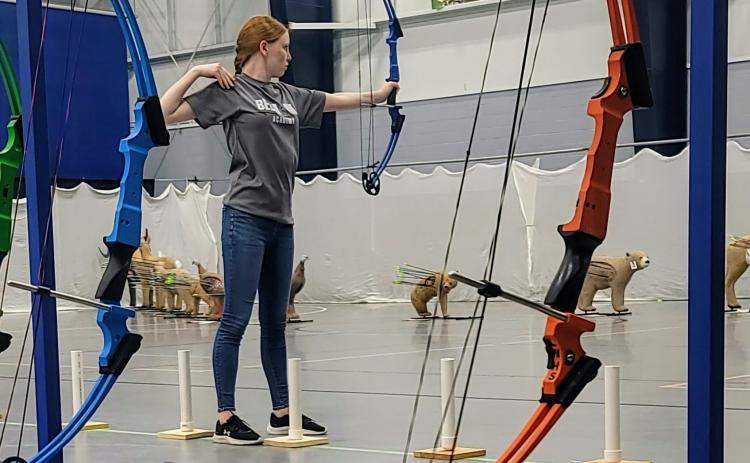 Kaylee Wilcox, a Belmont Academy student, will compete this week at the Eastern National Archery in the Schools Program Tournament in Kentucky. (COURTESY)