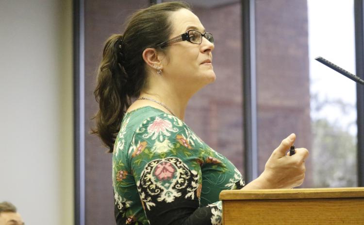 Meagan Camp with Gray Purvis and Company said the City of Live Oak needs to focus on addressing its aging infrastructure due to 'substantial' water line loss that is occurring. (JAMIE WACHTER/Lake City Reporter)