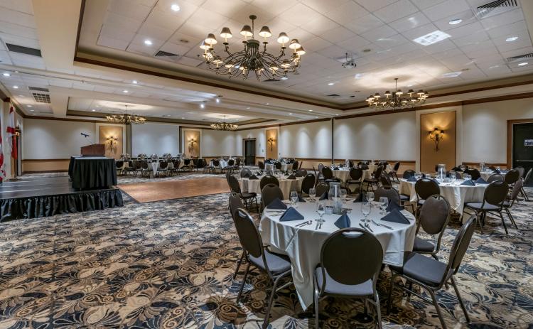 The Best Western Gateway Grand’s Springhills Ballroom is on display at the Gainesville hotel. (COURTESY)