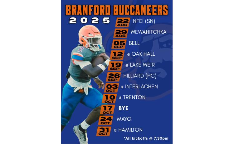 Branford's 2025 football schedule.