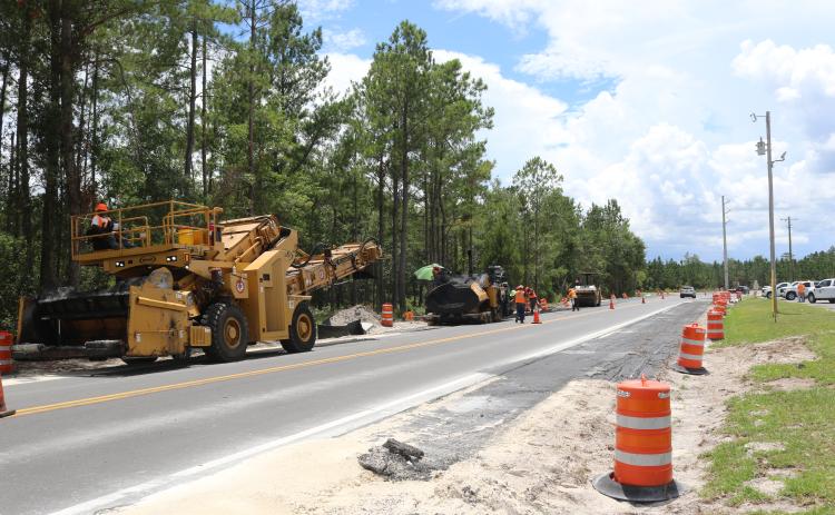 Work along Bascom Norris Drive continues to come along, with Assistant County Manager Kevin Kirby estimating work should be completed by early August. (TONY BRITT/Lake City Reporter)