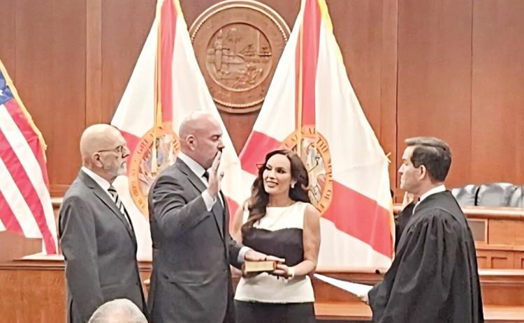New state Chief Financial Officer Blaise Ingoglia was sworn in Monday by Florida Supreme Court Justice John Couriel. (NEWS SERVICE OF FLORIDA)