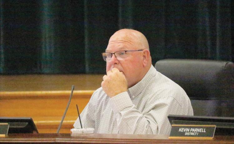 Columbia County Commissioner Rocky Ford said he was fine with the budget allocation presented by county administration for the Sheriff’s Office because ‘we have to present a balanced budget.’ (JAMIE WACHTER/Lake City Reporter)