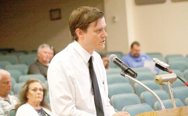 Staz Guntek, Columbia County’s legislative and intergovernmental affairs coordinator, said the top item on his list of policy items to push in next year’s legislative session revolves around a replacement for property tax revenue if the state pushes forward with plans to reduce or eliminate it. (JAMIE WACHTER/Lake City Reporter)