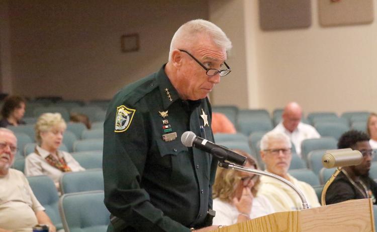 Sheriff Wallace Kitchings told the Columbia County Commission that his agency is at critical staffing levels and a significant raise for his employees is needed. (JAMIE WACHTER/Lake City Reporter)