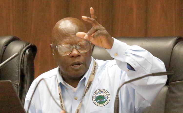 Live Oak Council President Pro Tem Tommie Jefferson pleaded Monday to add funding to pave Spruce Street in the upcoming budget. It was not added prior to the tentative approval. (JAMIE WACHTER/Lake City Reporter)