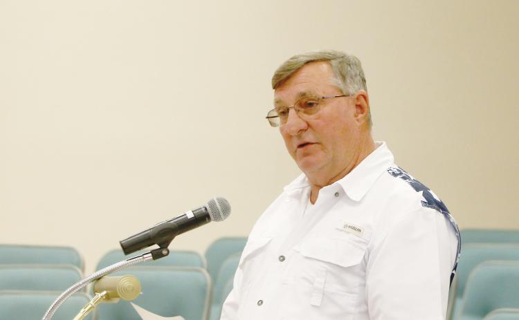 Kelly Luker credited Veterans Service Officer Ronnie Beasley for helping push for compensation for his father’s death. (MORGAN MCMULLEN/Lake City Reporter)