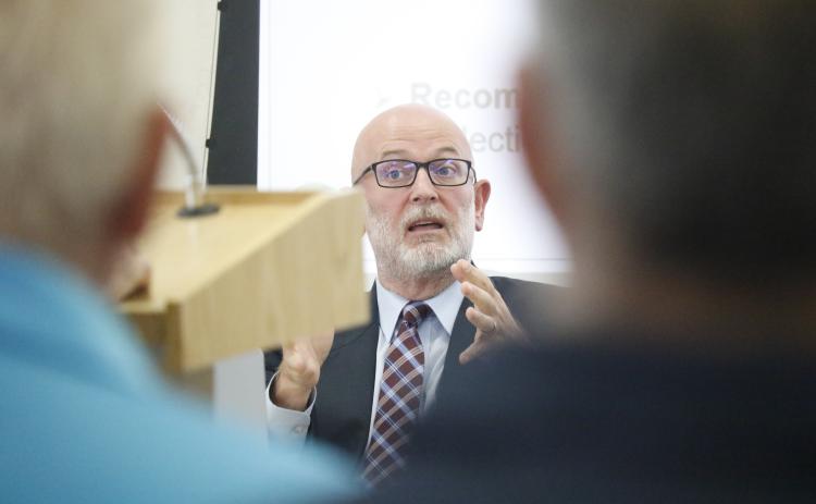 Columbia County Attorney Joel Foreman said Thursday the county needed to officially dissolve the Industrial Development Authority in order to help settle a state enforcement action for not reporting financial details on the independent district. (JAMIE WACHTER/Lake City Reporter)