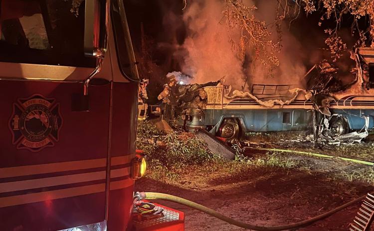 Live Oak firefighters quickly knocked down a fire in a motorhome on Oct. 23. (COURTESY LIVE OAK FIRE DEPARTMENT)