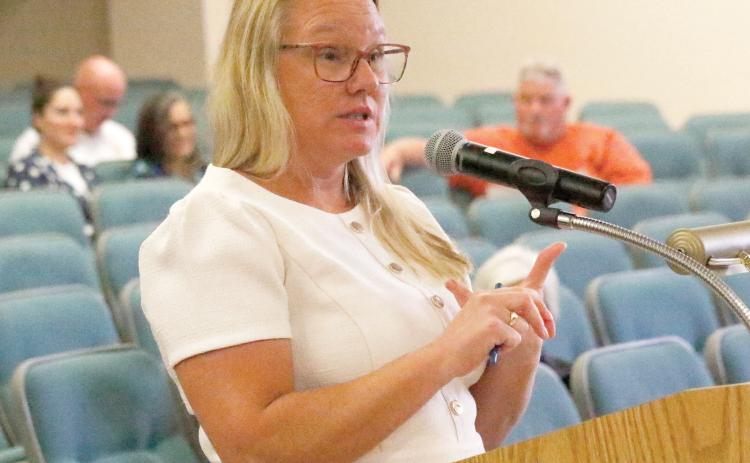 Blair Knighting with Kimley-Horn said if the county desired to change signs to provide notice for future zoning or comprehensive plan changes, some governments color code them based on the requested change. (JAMIE WACHTER/Lake City Reporter)