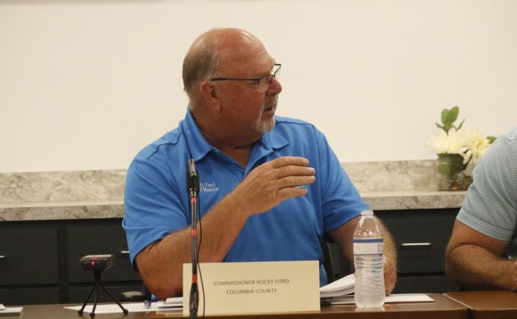 NFWUA Chairman and Columbia County Commissioner Rocky Ford agreed with the goals set by Executive Director Shannon Roberts at Wednesday’s meeting. (JAMIE WACHTER/Lake City Reporter)