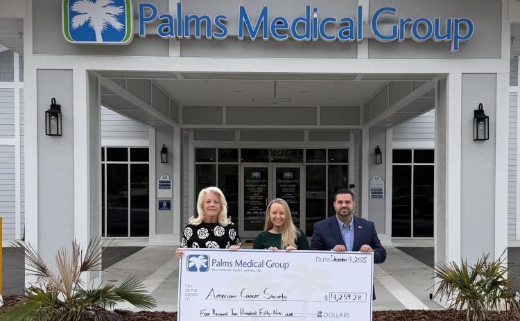 Palms Medical Group staff raised more than $4,000 for breast cancer awareness in support of the American Cancer Society’s Making Strides Against Breast Cancer initiative. (COURTESY)