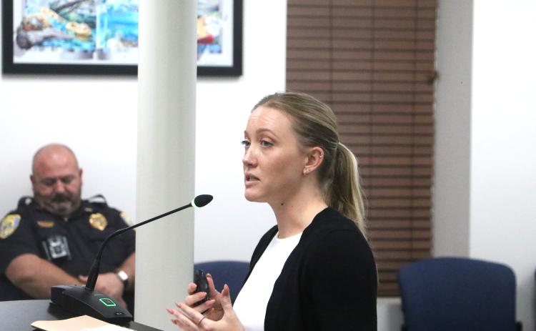 Lauren Rushing, a project manager with NUE Urban Concepts, concluded her presentation on mobility fees to the Lake City Council at Monday’s workshop. (MORGAN MCMULLEN/Lake City Reporter)
