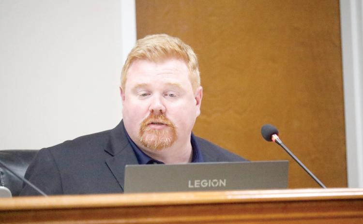 Suwannee County Attorney Adam Morrison was given consensus to seek the purchase of the public works building from the Town of Branford as part of negotiations to take over the fire service for the town. The building would be used for living quarters for firefighters at the Branford station. (JAMIE WACHTER/Lake City Reporter)