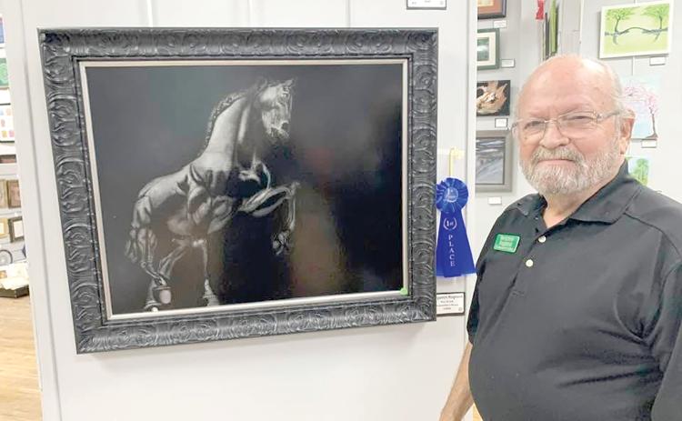 Benjamin Ragland won the drawing portion of the Gateway Art Gallery and Art League of North Florida’s member art show with his pen and ink work, ‘Leonardo’s Horse.’ (COURTESY GATEWAY ART GALLERY)