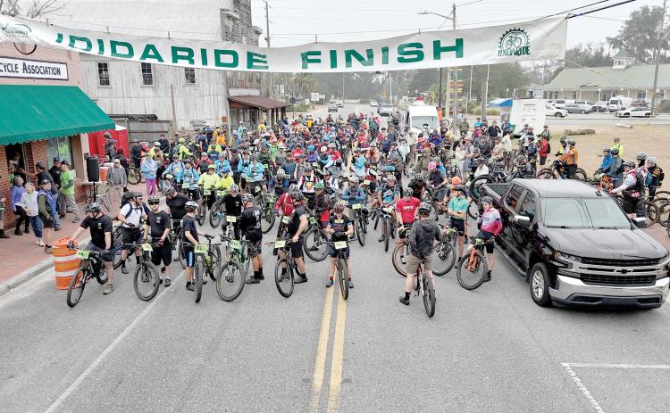 The 32nd annual IDIDARIDE was held Saturday in White Springs by the Suwannee Bicycle Association. The annual offroad biking challenge, which drew around 275 cyclists, was themed ‘Alien Invasion.’ (COURTESY MICK SHEA)