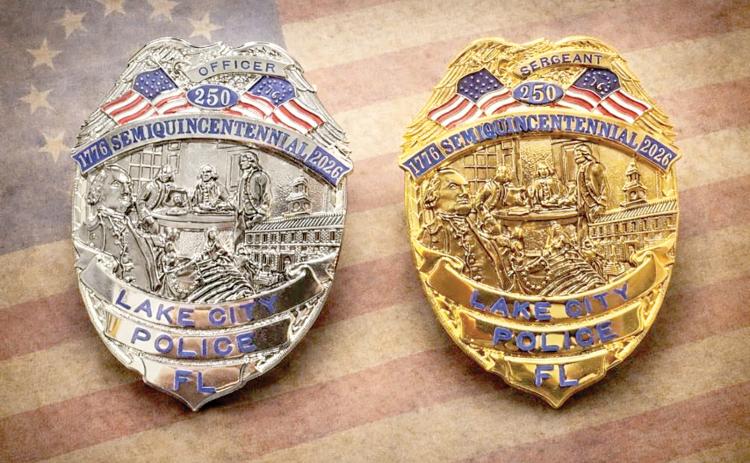 The Lake City Police Department has commissioned special badges in recognition of the United States of America’s semiquincentennial celebration. (COURTESY LAKE CITY POLICE DEPARTMENT)