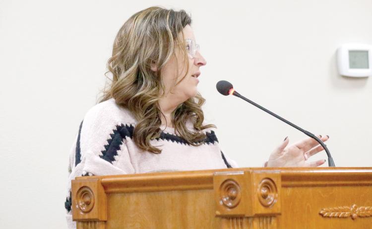 Suwannee County Emergency Management Director Heather Henderson-Scheu told the County Commission on Tuesday that the Local Mitigation Strategy plan was required in order to obtain mitigation grant funding. (JAMIE WACHTER/Lake City Reporter)
