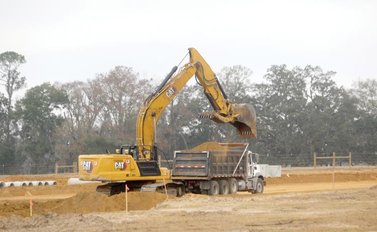Anderson Columbia is progressing ‘ahead of schedule’ on constructing a new quadrant road for the new Busy Bee in Ellisville. (TONY BRITT/Lake City Reporter)