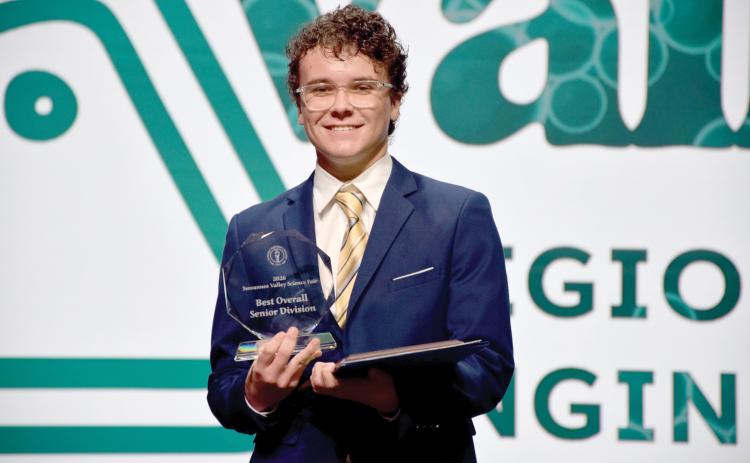 Lafayette High’s Harrison Jackson’s project on beef tallow biproducts was named the best overall project in the senior division last week at the Suwannee Valley Regional Science & Engineering Fair at Florida Gateway College. (COURTESY FLORIDA GATEWAY COLLEGE)