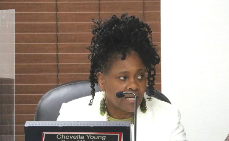 Councilwoman Chevella Young said using money from the Mariah Fund for playground repairs was a “smart move.” (MORGAN MCMULLEN/Lake City Reporter)