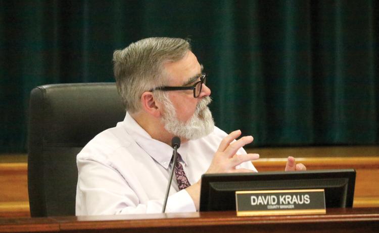 JAMIE WACHTER/Lake City Reporter Columbia County Manager David Kraus said AgroLiquid was moving forward with a septic tank at the North Florida Mega Industrial Park after its permit for a temporary holding tank was denied by the state. (JAMIE WACHTER/Lake City Reporter)